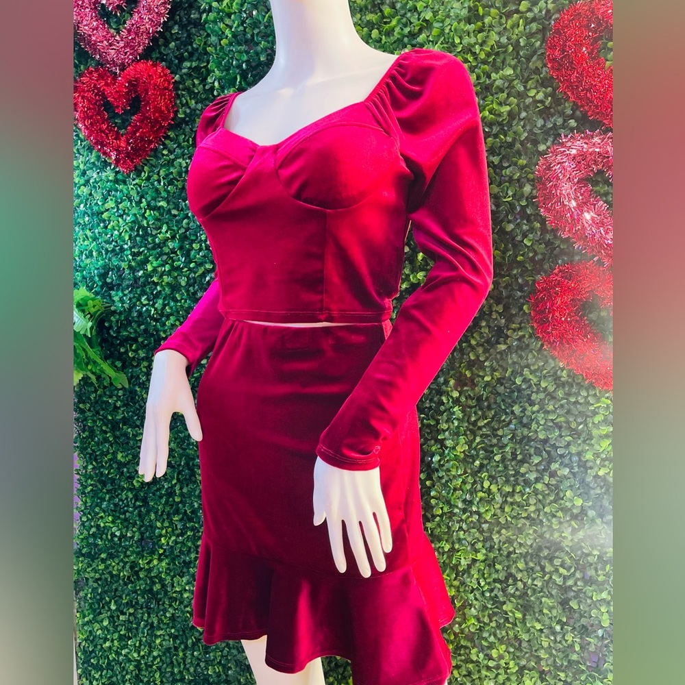 Velvet two pieces matching set
